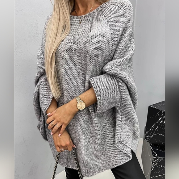 Aspen Batwing Knit Sweater - Gray - Picture 5 of 5